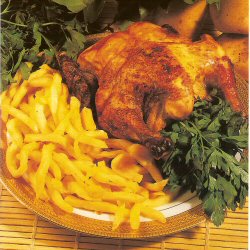 Poulet au four garni aux frites