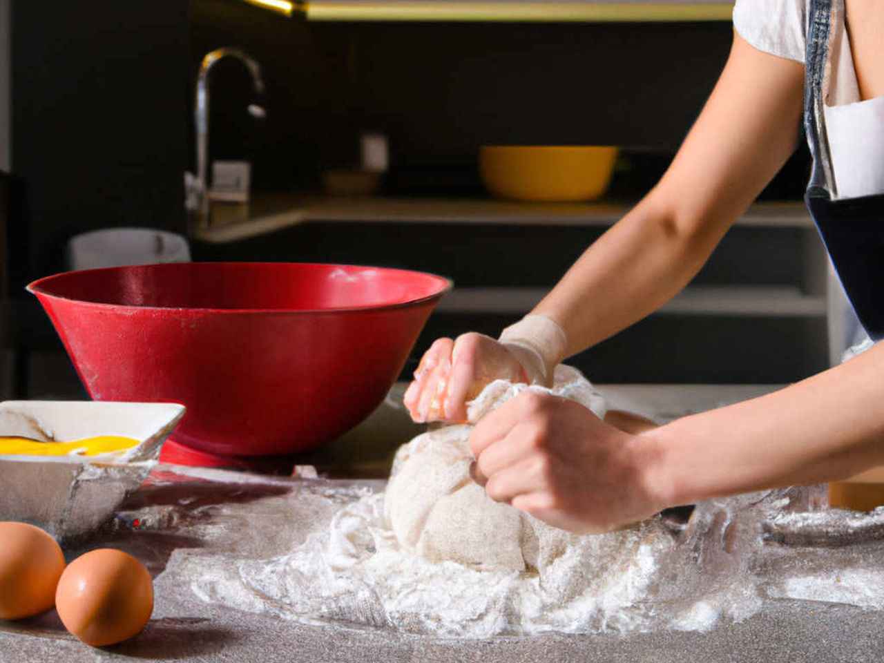 Pétrissage pain maison