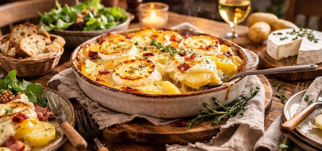 Table hivernale avec tartiflette légère revisitée