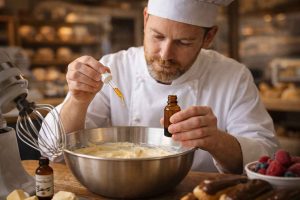 Artisan utilisant un arôme alimentaire naturel