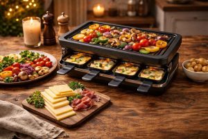 Raclette allégée accompagnée de légumes grillés